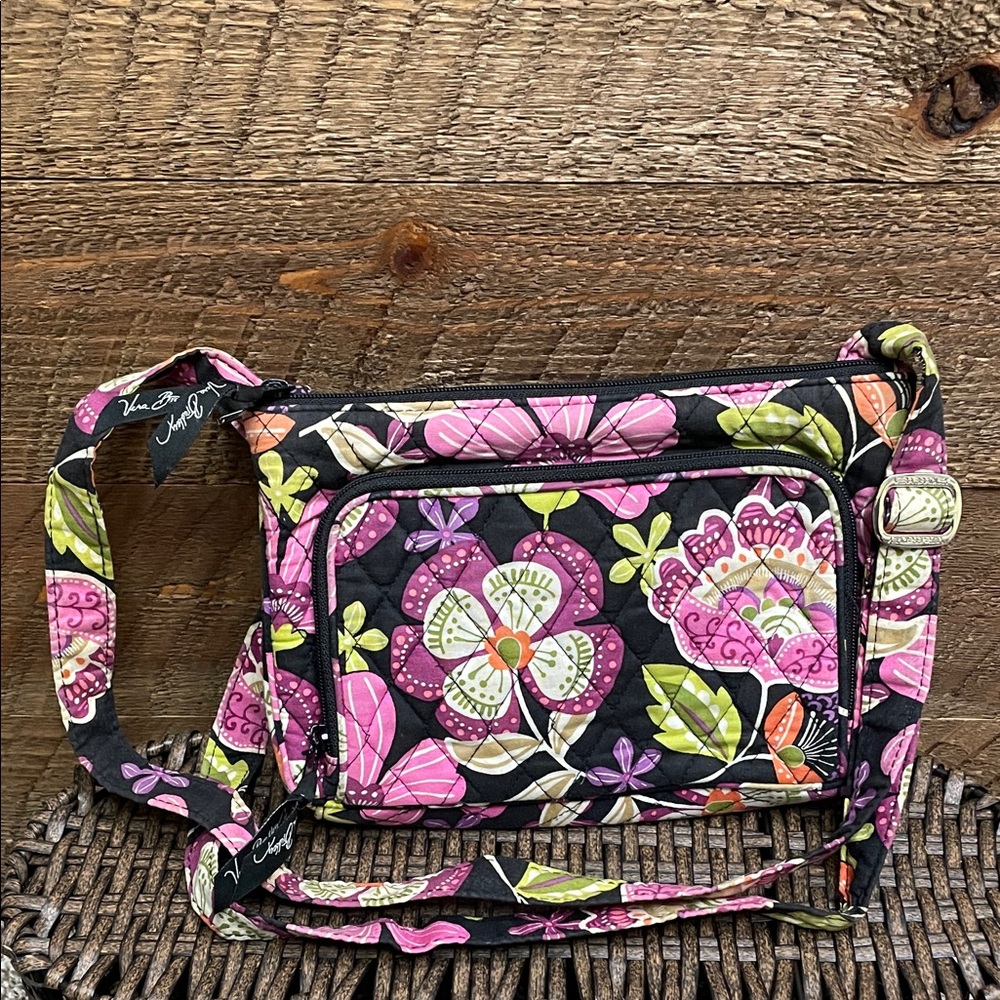 Vera Bradley Women’s Crossbody Bag Purse Adjustable Strap Floral Pattern